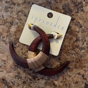Dark Wooden Boho Banded Earrings